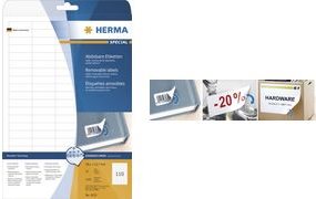 HERMA 5080 etichetta autoadesiva Rettangolo Rimovibile Bianco 1400 pz (HERMA Special - etiketter - mat - 1400)