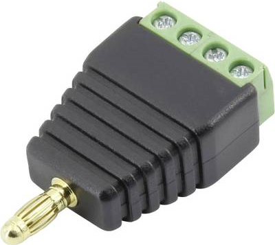 TRU COMPONENTS 93013c1125 Laborstecker Stecker, gerade Stift-Ø: 4 mm Schwarz 1 St. (1408777)