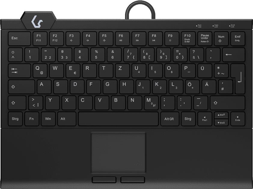 Tastiera KEYSONIC Mini QWERTZ, ABS, USB, touchpad integrato