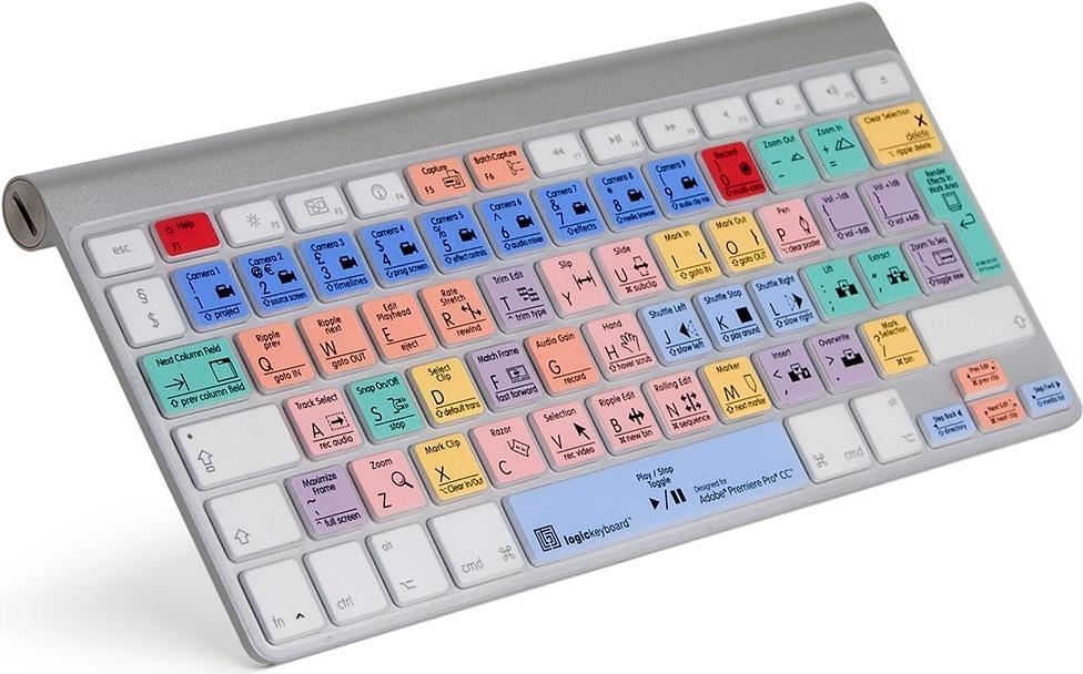 Logickeyboard Adobe Premiere Pro CC - Notebook cover - Transparent - Silikon - Einfarbig - MacBook 2 MacBook Pro 2/3 MacBook Air 33,00cm (13) - 0,5 mm (LS-PPROCC-MBUC-UK)
