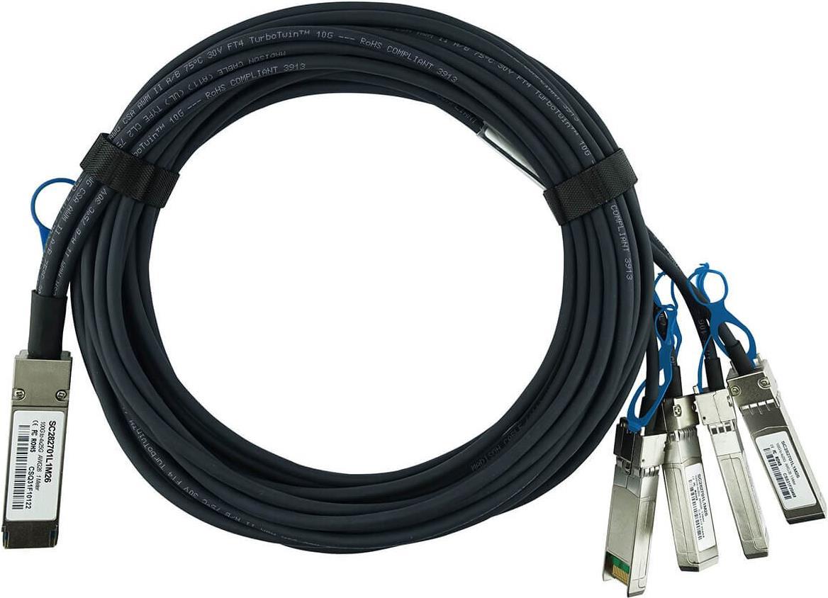 BlueOptics Q28-4S28-DAC-3M-CP-BL Cavo InfiniBand QSFP28 4xSFP28 Nero (Q28-4S28-DAC-3M-CP-BL)