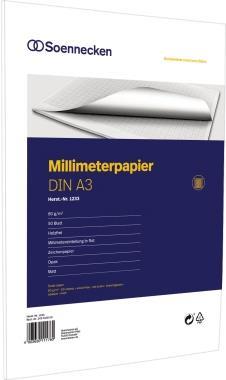 Millimeterblock A3 50Blatt rot 80g matt opak - A3 (1233)