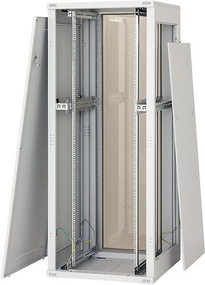 19-Netzwerkschrank, 15HE, TRITON RMA-15-A66-CAX-A1-MAA, 600mm (B) x 600mm (T), Frontglastür (Linksans.), perforierte Rücktür (Rechtsans.), RAL 7035 (RMA-15-A66-CAX-A1-MAA)