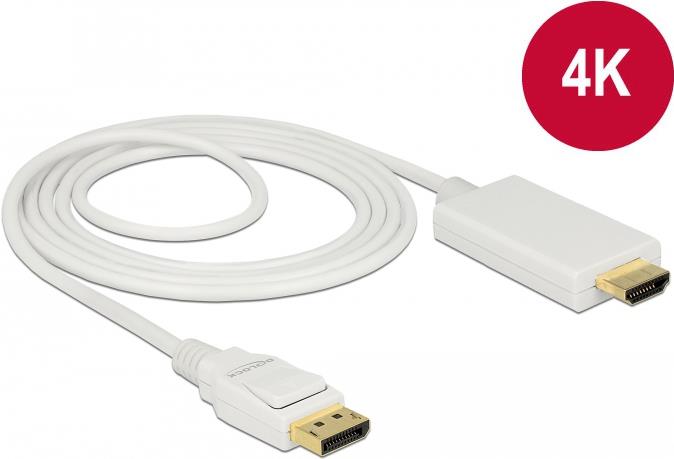 Cavo Delock DisplayPort 1.2 maschio HDMI-A maschio 2 m bianco 4K