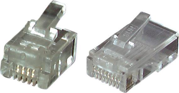 EFB-Elektronik GmbH Modular-Stecker RJ10 UTP, E-MO 4/4 SR, 100 Stück, RJ-Westernstecker ungeschirmt RJ10 4P4CFür RundkabelGeeignete Handzange für RJ10/RJ11/RJ12/RJ45: Art.-Nr. E-MUC410Geeignete Handzange für RJ69: Art.-Nr. 39945.2 (37517.1-100)