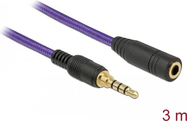 Delock Cavo di prolunga audio jack da 3,5 mm spina / presa 4 pin 3 m viola