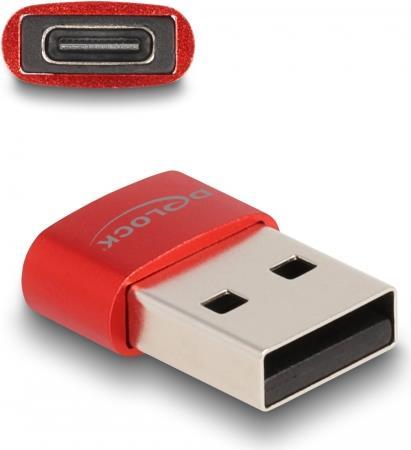 DeLOCK Adattatore USB 2.0 da USB Tipo-A maschio a USB Type-C femmina rosso (Delock USB 2.0 Adapter USB Type-A male)