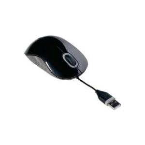Targus Cord-Storing Optical Mouse - Maus - optisch - verkabelt - USB - Grau, Schwarz (AMU76EU)