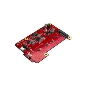 StarTech.com USB auf mSATA Konverter für Raspberry Pi und Entwicklungsboard - USB zu mini SATA Adapter für Raspberry Pi - Speicher-Controller - M.2 Card - USB 2.0 - Rot