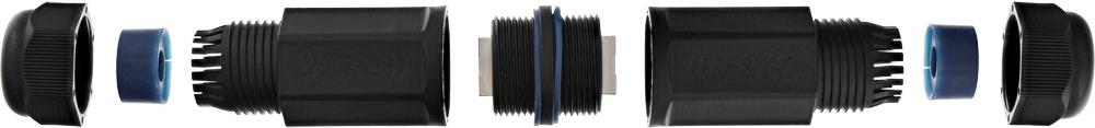 Patchkabelkupplung Cat.6 - wasserdicht IP67 - 2x RJ45 Buchse - geschirmt (69990W)