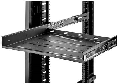 Renkforce RF-3432148 48,30cm (19)  Netzwerkschrank-Geräteboden 1 HE Ausziehbar Geeignet für Schranktiefe: ab 400 mm Schwarz (RF-3432148)