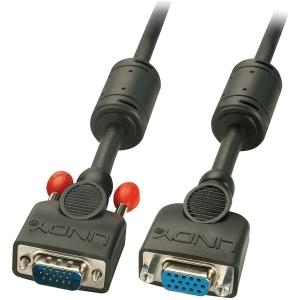 Lindy - VGA-Verlängerungskabel - HD-15 (M) - HD-15 (W) - 3,0m - geformt, Flügelschrauben - Schwarz (36452)