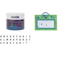 HEYDA Motivstempel-Set Alphabet, Klarsicht-Runddose Motivstempel aus Holz, inkl. Stempelkissen in schwarz, je (204888479)