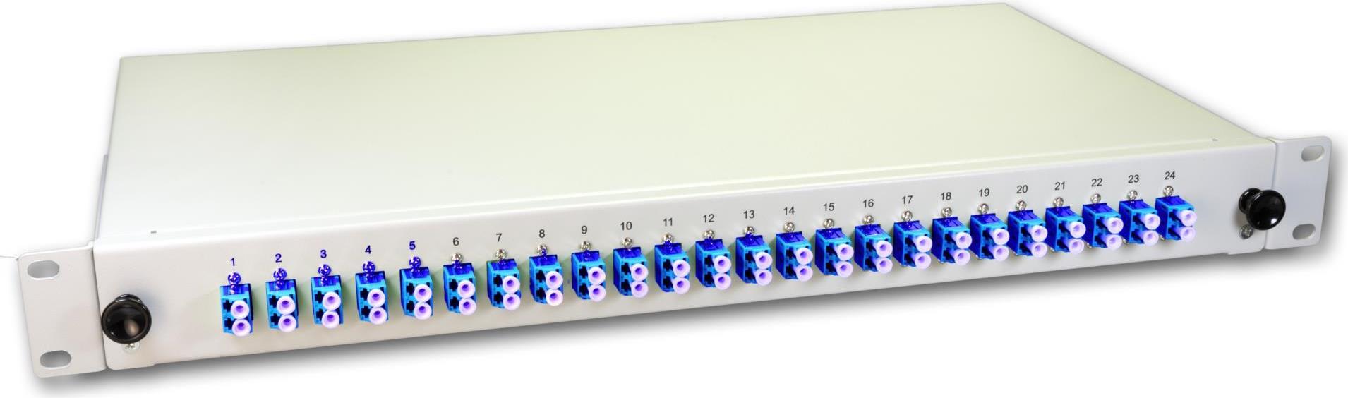 Lightwin LWL Spleissbox, 48 Fasern, 24x DLC Singlemode, 9/125µm OS2 G657.A1 Pigtail Spleißboxen (SPBOX 48E09 OS2 DLC)