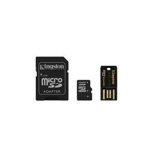 Kingston Multi-Kit / Mobility Kit - Flash-Speicherkarte (microSDHC/SD-Adapter inbegriffen) - 32GB - Class 4 - microSDHC - mit USB Reader (MBLY4G2/32GB)