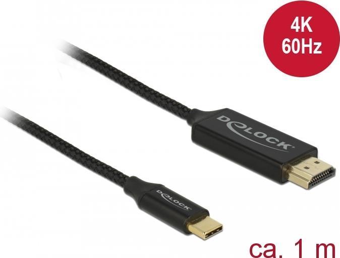 Delock Cavo USB da tipo C a HDMI (DP Alt Mode) 4K 60 Hz 1 m coassiale