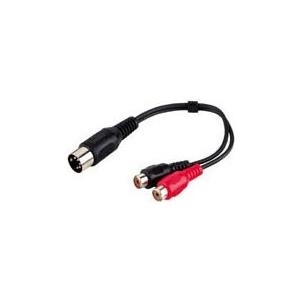 Alcasa 5-pin DIN/2xRCA - 0.2m 0.2m 5-pin DIN 2 x RCA Schwarz (AD-5S2CB)
