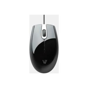 V7 M30P10-7E - Maus - optisch - 3 Taste(n) - verkabelt - USB - Schwarz, Silber (M30P10-7E)