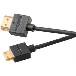 Akasa PROSLIM - HDMI mit Ethernetkabel - mini HDMI (M) bis HDMI (M) - 2,0m - Schwarz - 4K Unterstützung (AK-CBHD13-20BK)