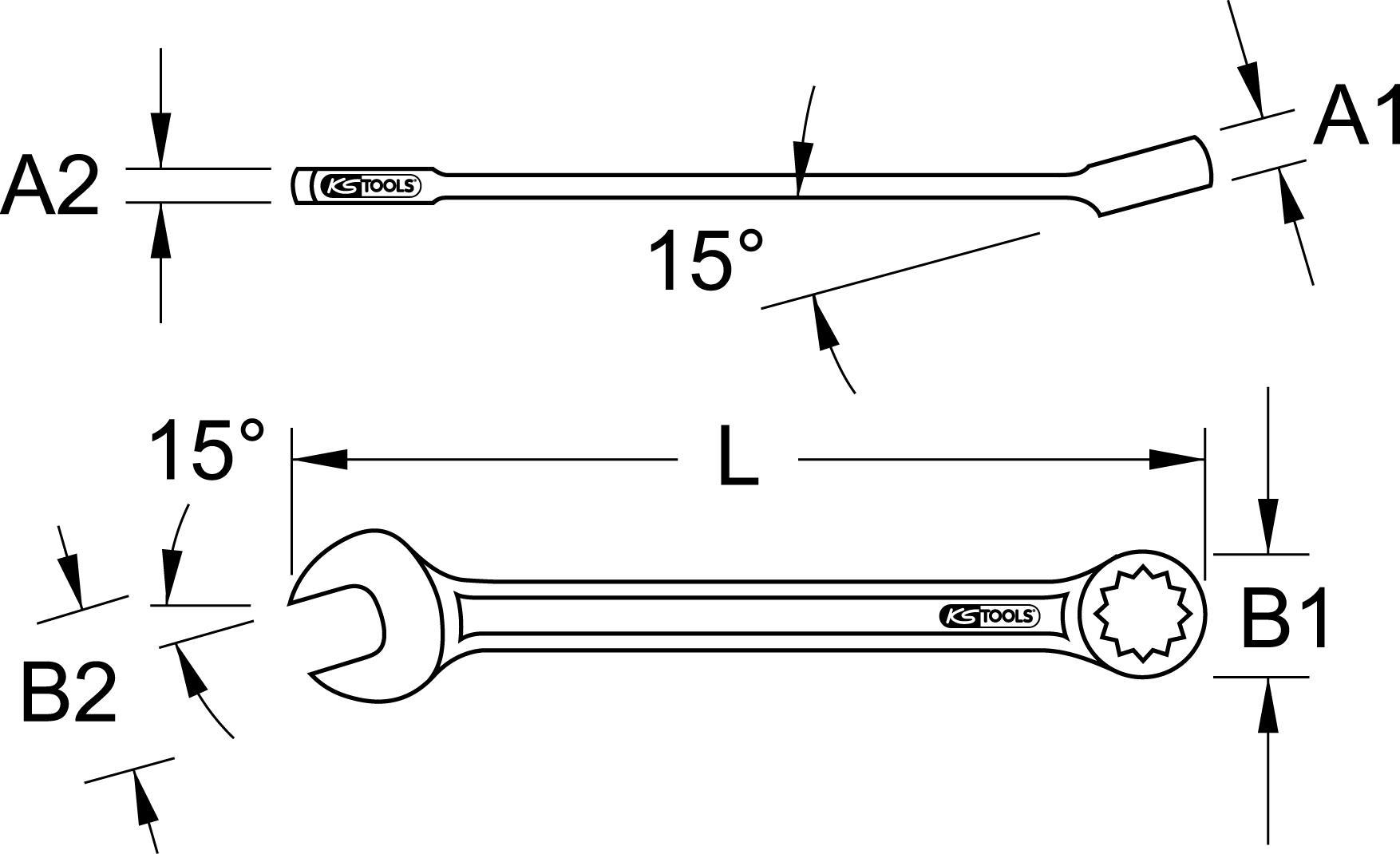 KS TOOLS CLASSIC Chiave combinata, angolata, 7 mm (517.0607)