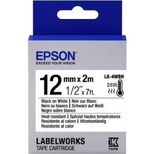 Epson LabelWorks LK-4WBH - Etikettenband - Schwarz auf Weiß - Rolle (1,2 cm x 2 m) 1 Rolle(n) - für LabelWorks LW-1000P, LW-300L, LW-400, LW-400L, LW-400VP, LW-600P, LW-700, LW-900P (C53S654025)