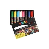 Uni-Ball uni POSCA PC-8K - 8 pcs - Schwarz - Blau - Grün - Pink - Rot - Weiß - Gelb - Schwarz (PC-8K/8)