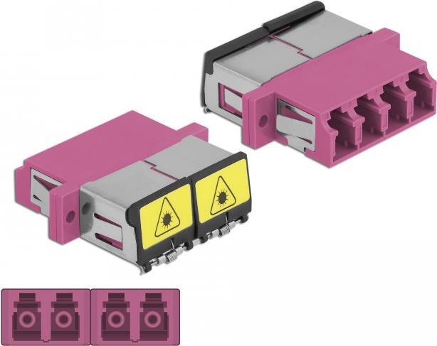 DeLOCK - Accoppiatore di rete - LC Multi-Mode (W) a LC Multi-Mode (W) - fibra ottica - OM4 - viola (86906)