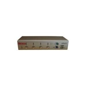 Longshine LCS-K704 - KVM-Switch - PS/2, USB - 4 x KVM port(s) - 1 lokaler Benutzer - Desktop (LCS-K704)