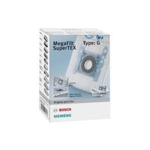 BOSCH Filterbeutel MegaFilt BBZ 41 FG SuperTex Typ G - Inhalt: 4 Filterbeutel mit Verschluss 1 Micro-Hygienefilter (faltbar/zuschneidbar) (BBZ41FG)