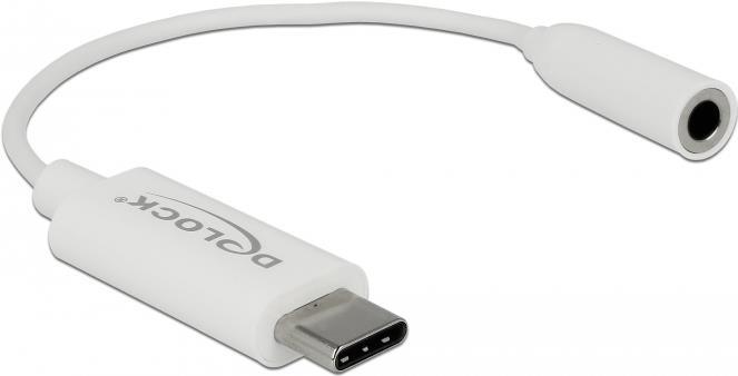 Delock Adattatore audio digitale USB-C maschio presa jack 14cm bianco