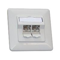 METZ CONNECT BTR IT CONNECT E-DAT C6 8/8(8) AP Cat.6 - Wanddose - RJ-45 X 2 - Pearl White, RAL 1013 - 2 Ports (1307380001-I)
