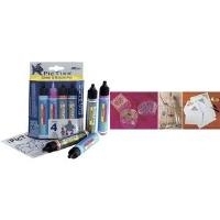 C.KREUL Glitter & MetallicPen Hobby Line PicTixx, 4er-Set 29 ml, mit Glitzer- und Metalliceffekt, für Oberflächen wie (49891)