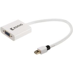 Nedis König - Display-Adapter - HD-15 (W) bis Mini DisplayPort (M) - 20 cm - geformt - weiß (KNM37850W02)