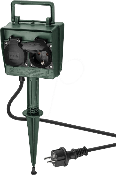 Goobay 4-Way Power Outlet for Garden - Green