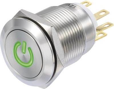Conrad Drucktaster 250 V/AC 3 A 1 x Ein/(Ein) LAS1-GQF-11/G/12V IP65 tastend 1 St. (LAS1-GQF-11/G/12V)