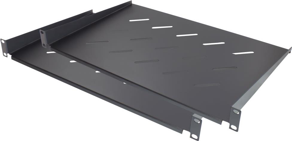 19 Fachboden, Befestigung vorne, Einbautiefe 300 mm, 2er Set, tiefschwarz (RAL9005), Good Connections® (GC-N0089)