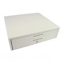 Cash Bases »CashPlus« Maxi, weiß Kassenlade, Frontöffnung, 484x143x435mm, 8 Scheinfächer, 8 Münzfächer, 2 Belegfächer, 3 pos. Schloss, unterschiedliche Schließung, 75er Serie, Farbe: weiß (MAXI-0385)