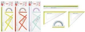 Herlitz 11368222 - Goniometro - Righello - Triangolo - 4 pezzo(i) - Multicolore - 30 cm - 10 cm - Confezione in blister (113682