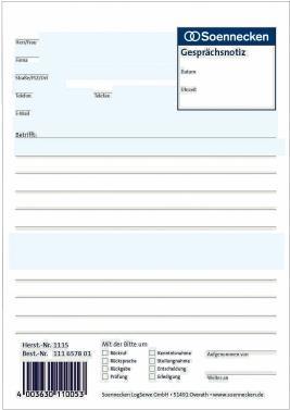 Gesprächsnotizblock A5 50 Blatt weiß - A5 (1115)