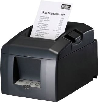Star TSP654II-24, 8 Punkte/mm (203dpi), Cutter, schwarz Bondrucker, Thermodirekt, 8 Punkte/mm (203dpi), Medienbreite (max): 58/80mm, Rollendurchmesser (max.): 83mm, Geschwindigkeit (max.): 300mm/Sek., Cutter, separat bestellen: Schnittstellenkabel, N