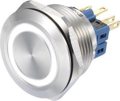 Conrad Drucktaster 250 V/AC 3 A 1 x Ein/(Ein) GQ28-11E/W/12V IP65 tastend 1 St. (GQ28-11E/W/12V)