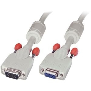 Lindy - VGA-Verlängerungskabel - HD-15 (S) - HD-15 (W) - 5,0m - geformt, Flügelschrauben - beige (36364)