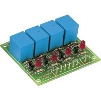 Velleman Quad-Relaiskarte Bausatz 9 V/DC Ausgangsleistung 3 A/230 V/AC 4 Relaisausänge (K2633)