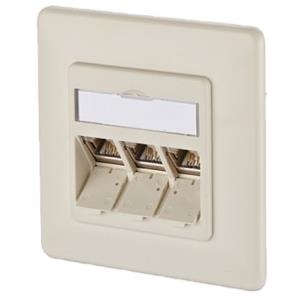 METZ CONNECT BTR IT CONNECT E-DAT modul 3x8(8) UP - Anschlussdose, unterputz - RJ-45 X 3 - Pearl White, RAL 1013 - 3 Ports (1309131001-E)