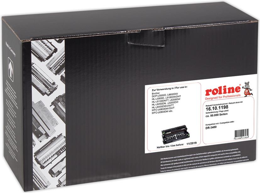 ROLINE - Schwarz - Trommel-Kit (Alternative zu: Brother DR3400) - für Brother DCP-L6600, HL-L5000, L5100, L5200, L6250, L6300, L6400, MFC-L5750, L6800, L6900 (DR3400)