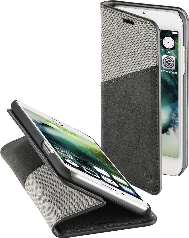 Hama Prime Line Gentle Booklet - Flip-Hülle für Mobiltelefon - Polyurethan, Polycarbonat, Netzgewebe - Hellgrau - für Apple iPhone 6, 6s, 7, 8