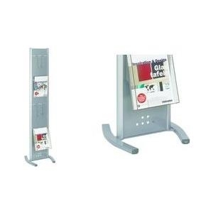 FRANKEN Standsäule / Prospektständer PRO, 1-seitig, gerade bestückbar mit bis zu 4 Halter, H-Fuß, 390 x 410 mm, - 1 Stück (PSN804)