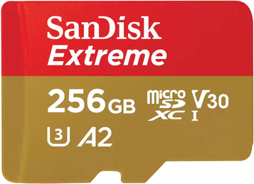 SANDISK EXTREME - CARTE MÉMOIRE FLASH - 256 GO - A2 / VIDEO CLASS V30 / UHS-I U3 / CLASS10 - MICROSDXC UHS-I