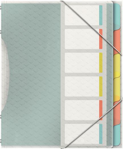 Esselte Ordnungsmappe Colour'Ice, A4, PP, 6 Fächer 3 Schutzklappen am Rückdeckel, transparentes Design mit - 1 Stück (626255)