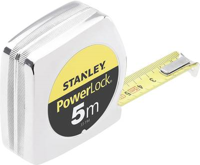 STANLEY Taschendmaß PowerLock L.5m B.25mm schlagfestes KU.gehäuse SB Stanley (0-33-195)